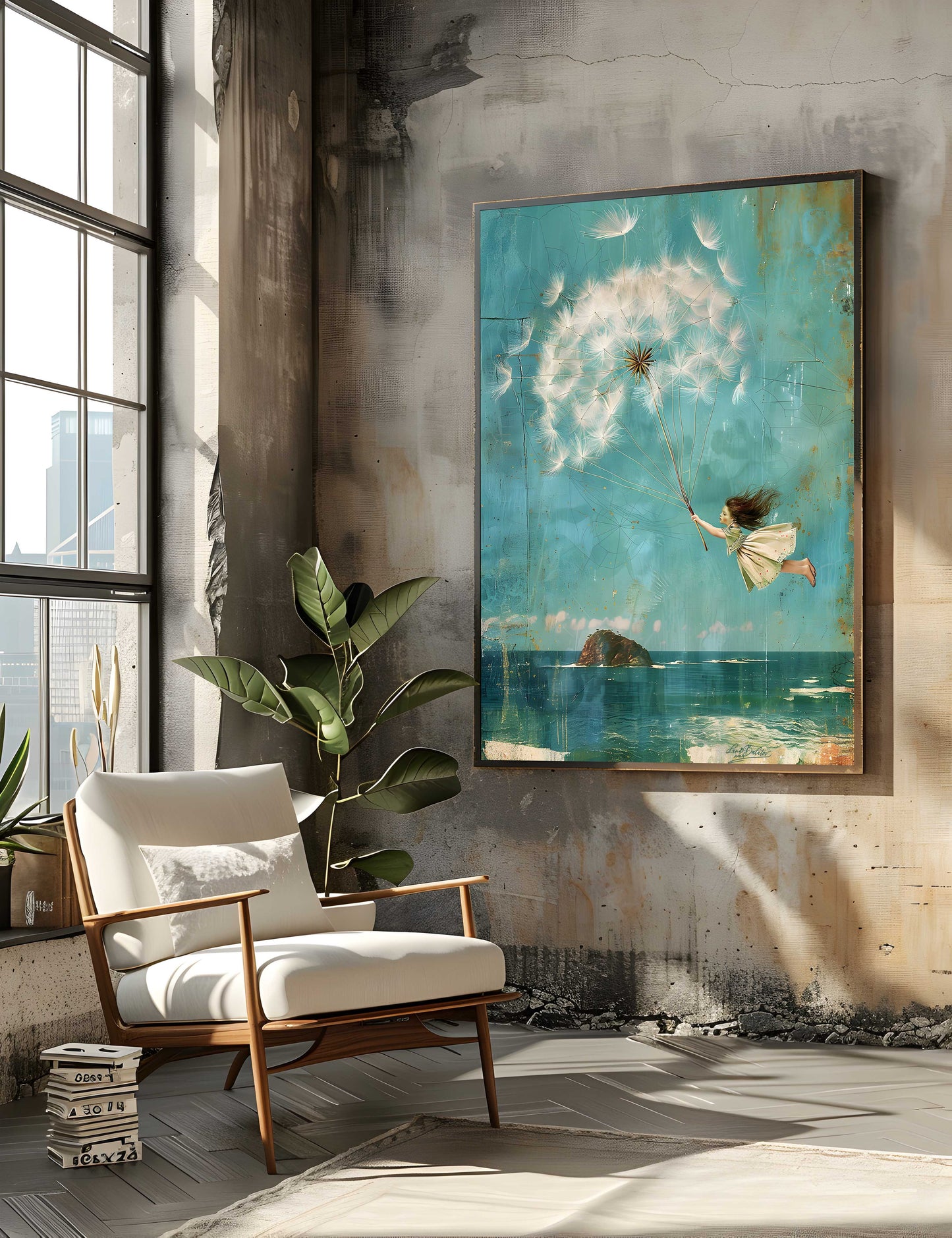 Dandelion Flight, Canvas Art print