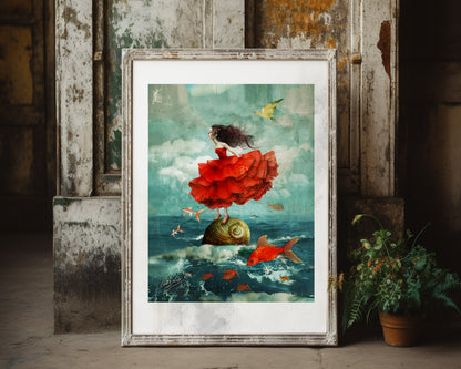 Ocean Red - Giclée Fine Art PAPER Print