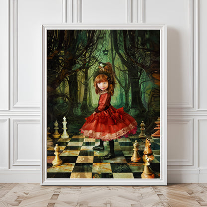 Custom Art "Girl's Gambit" - Printed on Canvas or Giclée Fine Art PAPER