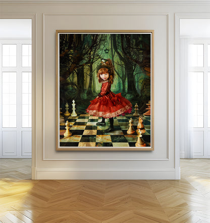 Custom Art "Girl's Gambit" - Printed on Canvas or Giclée Fine Art PAPER